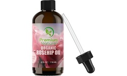 Organic Rosehip Seed Essential Oil 4 oz Pure Cold Pressed Unrefined Rose Serum
