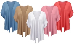Doublju Women's Short Sleeve Open Front Cardigans