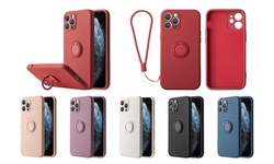 Slim Liquid Gel Case with Ring Holder for iPhone 12/ 12 Pro Max/ 12 Mini