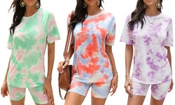 Haute Edition Matching Biker Short and T-Shirt Set with Plus