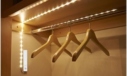 Motion Sensor 1.5M LED Strip Closet Lights for Wardrobe, Bathroom, Stairs