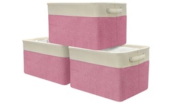 Twill Storage Baskt Set - 3 Pack, Pink