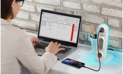 Aduro Surge Duo Desktop Charging Station with 2 Outlets & Dual USB Ports