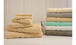 Bibb Home 6 Piece Zero Twist Egyptian Cotton Towel Set