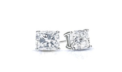 14k White Gold Over Sterling Silver Simulated Diamond Earrings