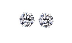 2.00 CTW Crystal Studs with Swarovski Elements in Sterling Silver