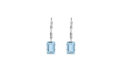 3.00 CTW Aquamarine Emerald Cut Leverback Earrings