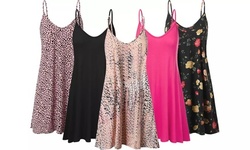 Doublju Women's Cami Tank Swing Tunic Dress. Plus Size Available.