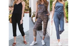 Women's Ultra Soft Tie Waist Jumpsuit. Plus Sizes Included