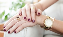 One or Three Shellac Manicures or One Manicure/Pedicure at Salon Rouge (Up to 54% Off)