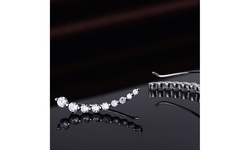 Sterling Silver Earring Climber with Swarovski Crystals