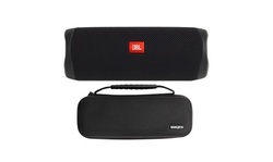 JBL Flip 5 Portable Waterproof Bluetooth Speaker (Midnight Black) Bundle w/ Case