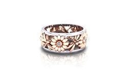 Silver Rings Women's Elegant Sunflower Dragonfly Hollow Finger Ring Band Jewelry