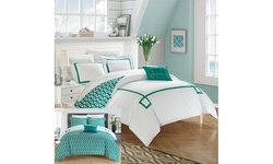 Cheska Reversible Greek-Key-Embroidered Duvet-Cover Set (3- or 4-Piece)