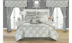 24 Piece Donnella Reversible Printed  2-in-1 look Comforter Set includes Sheets
