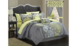 Bolivia 20-Piece Paisley Print Reversible Complete Bed In A Bag Comforter Set