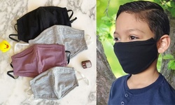 2pk Non-Medical (Made in USA) Child's Cotton Blend Fabric Mask w/Pocket