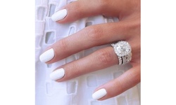 2Pcs/Set Women Charm Crystal 925 Sterling Silver Diamond Ring