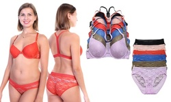 6-Pack Front-Closure Wired Bras and Panties Set (Sold Separately)