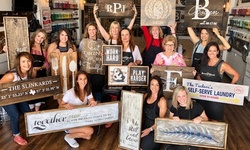 DIY Home Decor Wood Workshop or Wood and Wine Workshop Party at Board and Brush Creative Studio (Up to 40% Off)