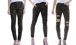 Reflection Women's Camo Skinny Jeans. Plus Sizes Available.
