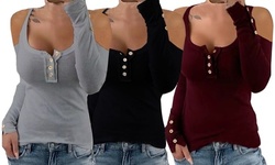 Leo Rosi Women's Cold Shoulder Sheila Top (S-2X)