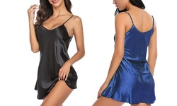 Sexy Women Silk Lace Robe Dress Babydoll Nightdress Nightgown Sleepwear