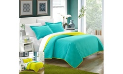 Leona 2- or 3-Piece Reversible Color-Block Quilt Set
