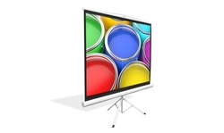 Video Projector Screen, Easy Fold-Out & Roll-Up Projection Display, Tripod Stand