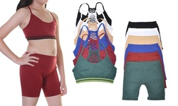 6-Pack Seamless Racerback Bras and Safety Shorts for Girls. Set Sold Separately.
