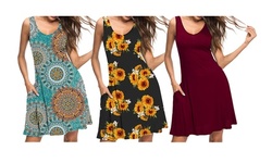 Haute Edition Women's Summer Sleeveless Tank Dress with Pockets 