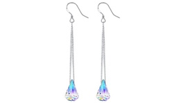 Aurora Borealis  Crystal Drop Earrings Made With Crystals From Swarovski