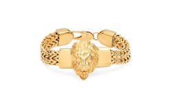 Men's Stainless Steel Lion Head Box Chain Bracelet