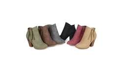 Journee Collection Womens Double Zipper Stacked Wood Heel Booties