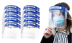 Reusable Waterproof Anti-Fog Transparent Face Shield (10-Pack)