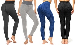 Women's 4 Pack Ruched High-Waist Leggings for Tummy Control & Yoga