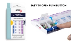 7-Day Push Button Pill and Vitamins Organizer With AM/PM Large Compartments