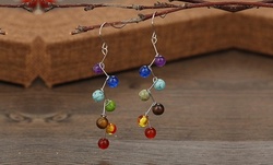 One, Two, Three, or Five Pairs of Jazzy Healing Stones Hanging Earrings from Novadab (Up to 73%)