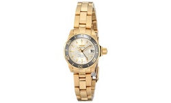 Invicta 14987 Women's Pro Diver Gold Dial Gold Plated Steel Bracelet Dive Watch