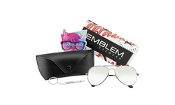 Emblem Eyewear - Polarized Aviator Sunglasses Full Mirror Flash Mirrored
