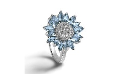 Fashion Women 925 Sterling Silver White Sapphire Wedding Engagement Ring