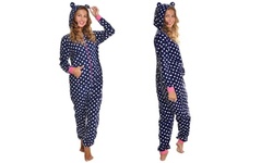 Angelina Women's Fleece Hooded Onesie Jumpsuit Pajamas
