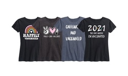 Women's Vaccine Tees Available In Sizes S-4X