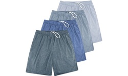 Active Club 4 Pack Assorted Men's Knit 100% Polyester Training Shorts