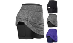 New Women's Tennis Skirts Yoga Short Elastic Sport Golf Pockets Skorts Leggings