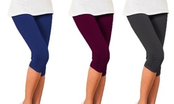 Leo Rosi Women's Capri Leggings. Plus Sizes Available. 