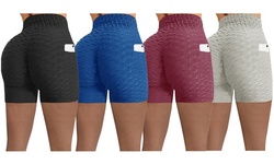 Haute Edition Women's Side Pocket Booty Lift Yoga Active Workout Bike Short