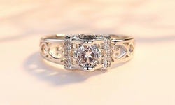 Leo Rosi Exquisite Created Diamond Ring in 18K White Gold Filled
