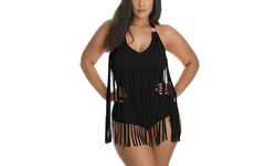 Women's Plus-Size One-Piece Fringe Swimsuit
