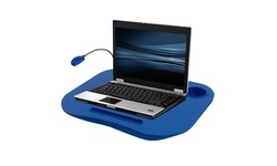 Laptop Lap Desk, Portable with Foam Cushion, LED Desk Light, and Cup Holder